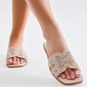 Set You Free Crochet Sandals - Beige